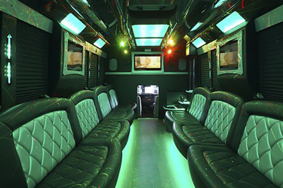 34 passenger party bus interior