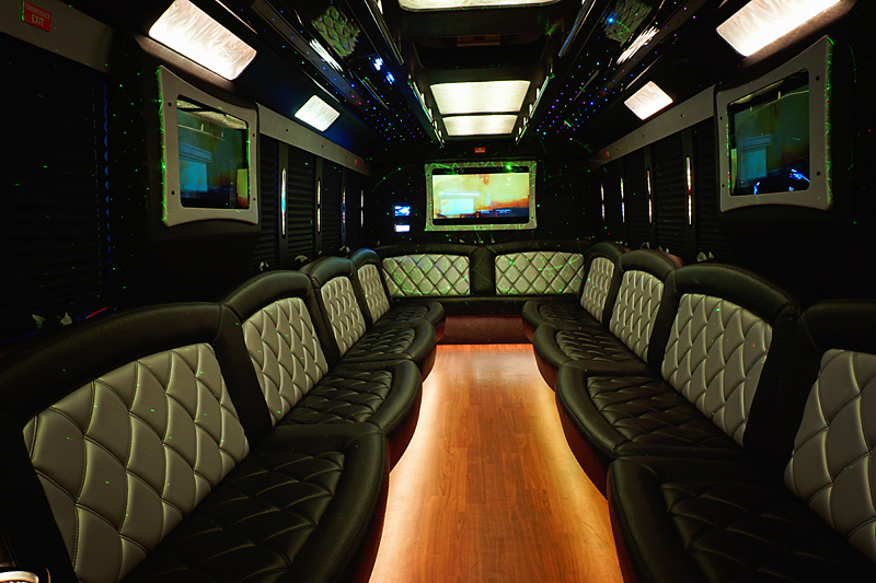 party bus leather seating